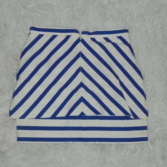 Zara Skirt Blue White ‎ Stripped Mini Skirt Size Medium - Picture 9 of 10